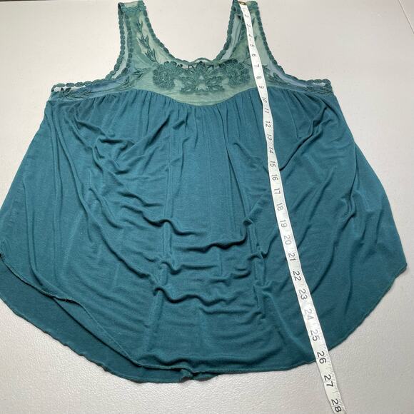 American Eagle Sleeveless Mesh Sheer Scoop Neck Knit Sexy Tank Top Green Women L - Picture 7 of 8